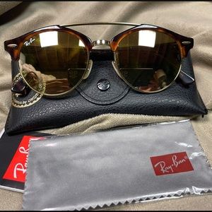 Ray-Ban Clubround Double Bridge Tortoise Sunglasses